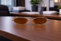 Premium Gold Oval Sunglasses for Men & Women