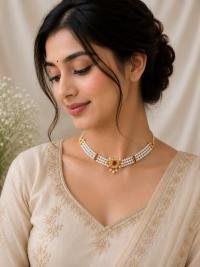 Traditional Pearl Choker Necklace for Women | Kundan & Pearl Ethnic Jewelry | Festive & Wedding Wear