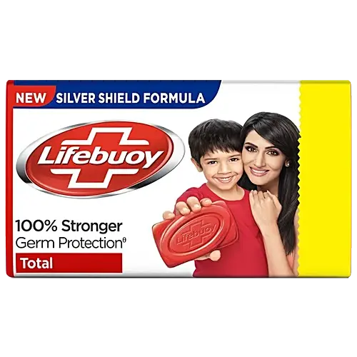 Lifebuoy Total Antibacterial Soap Bar | Silver Shield Formula | Germ Protection  46g