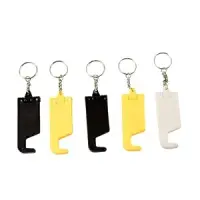 NILAY 2-in-1 Multicolor Plastic Keychain with Mobile Stand – Set of 5 | Portable Phone Holder & Keyring Combo