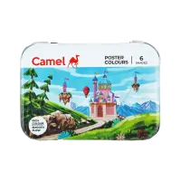 Camel Poster Colours Set, 6 Vibrant Shades with Smooth Flow, Durable Tin Pack