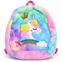 Unicorn Kids Plush Backpack for Girls | Rainbow Unicorn School Bag with Adjustable Straps
