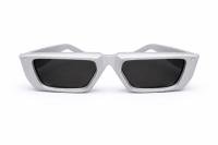 Premium Frost White Geometric Rectangle Sunglasses for Men & Women