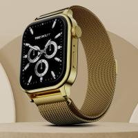 Fire-Boltt Rise Luxe Bluetooth Calling 47mm (1.85), Metal Body & Rotating Crown, 123 Sports Smartwatch (Gold Millanese Strap, Free Size)