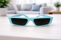 Premium Sky Blue Retro Rectangle Sunglasses for Men & Women