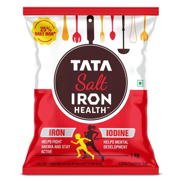 Tata Salt Iron Health, Double Fortified Salt with Iron & Iodine