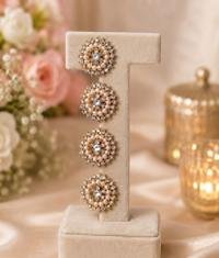 Elegant Pearl & Crystal Stud Earrings for Women & Girls | Gold Plated Designer Party Wear Earrings (Pack of 2 Pairs)
