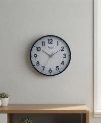 Modern Round Analog Wall Clock | Silent Quartz Movement | Black Frame | Premium Home & Office Wall Clock