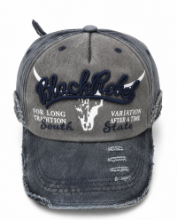 Unisex Black Rebel Vintage Distressed Baseball Cap | Washed Cotton Adjustable Casual Cap