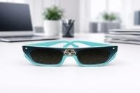 Premium Aqua Blue Rectangular UV Protection Sunglasses for Men & Women