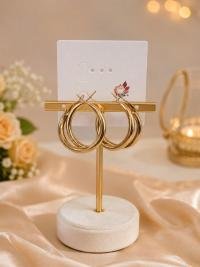 Classic Gold Plated Hoop Earrings for Women & Girls | Trendy Round Bali Earrings | Daily & Party Wear (Pack of 3 Pairs)