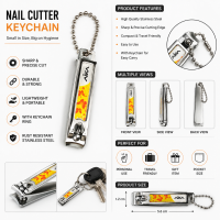 Stainless Steel Nail Cutter Keychain with Sharp Precision Blade