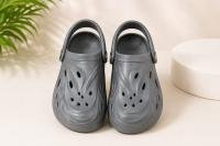 Unisex Grey Lightweight EVA Clogs | Breathable Slip-On Garden Shoes with Adjustable Heel Strap