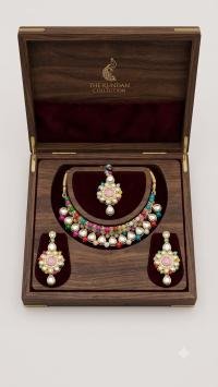 Vibrant Multi-Color Beaded Ethnic Jewelry Set with Pink Accents & Maang Tikka