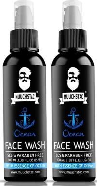 Muuchstac Ocean Face Wash for Men, Fights Acne & Pimple, Skin Whitening & Brightening, All Skin Types, 100 Ml Each (Pack Of 2)