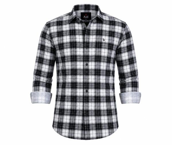 Men’s Black & Grey Checkered Full Sleeve Casual Shirt