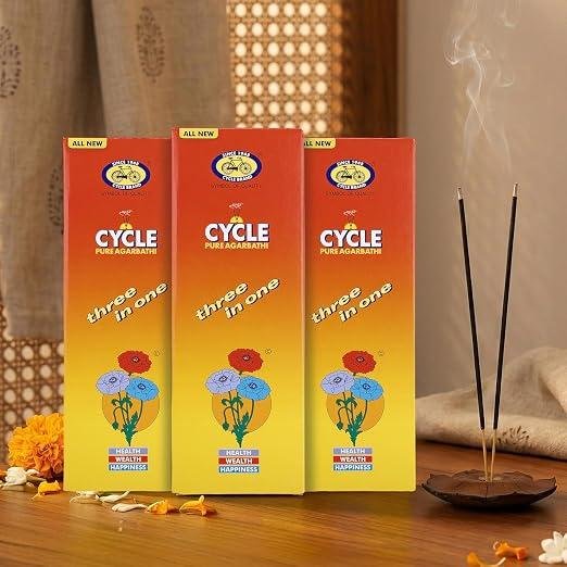 Cycle Pure Agarbatti Three in One Incense Sticks Pack of 3