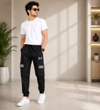 Men's Utility Cargo Jogger Pants with Elastic Drawstring Waist & Cuffed Ankles