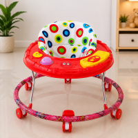 Vibrant Red Musical Baby Walker