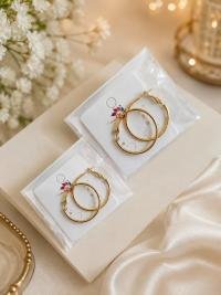 Stylish Gold Plated Hoop Earrings for Women & Girls | Lightweight Round Bali Earrings (Pack of 3 Pairs)