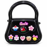 Cute Black Girls Handbag with Kawaii Cartoon Charms