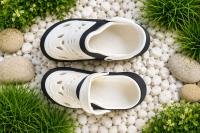 Unisex White & Black EVA Clogs | Lightweight Breathable Casual Garden Shoes with Adjustable Back Strap