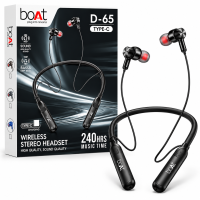 boAt D-65 Type-C Wireless Stereo Neckband Headset with Deep Bass & Magnetic Earbuds