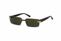 Luxury Rimless Rectangle Sunglasses – Black & Gold
