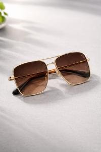 Premium Vintage Square Aviator Sunglasses