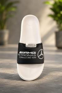 Puma x AMG Petronas Men's White & Black Comfort Slide Slippers | Lightweight Casual Slides