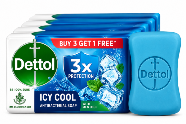 Dettol Icy Cool Antibacterial Soap with Menthol | 3X Protection | Icy Cool Freshness