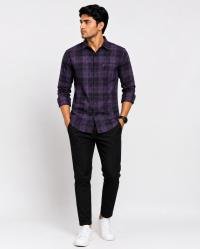 Men's Stylish Checkered Cotton Blend Full Sleeve Casual Shirt