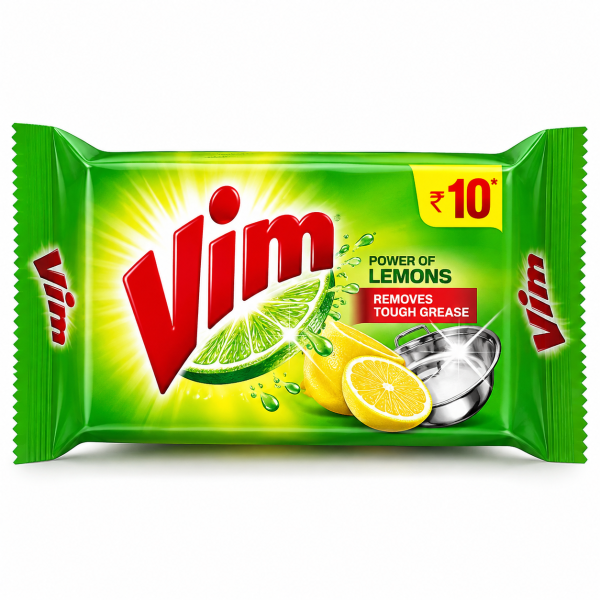 Vim Power of Lemons Dishwash Bar 75 g – Removes Tough Grease, Gives Sparkling Shine