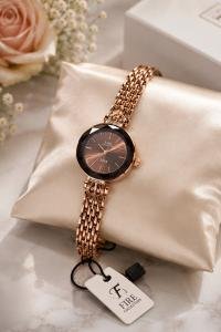 Fire Collection Rose Gold Crystal Analog Watch