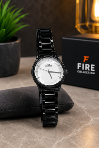 FIRE Collection Classic Black Link Watch