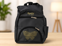 Apollo BAGS Golden Butterfly Print Casual & School Backpack for Girls & Women (Black)