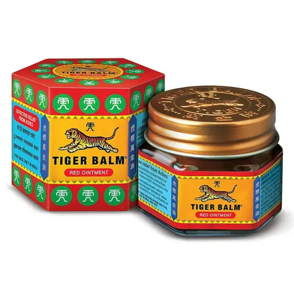 Tiger Balm Red Ointment – Herbal Pain Relief Balm for Muscle Aches, Sprains & Strains