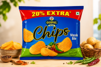 Gopal Chips Creamy Onion – Crunchy & Delicious Potato Wafers, 120g