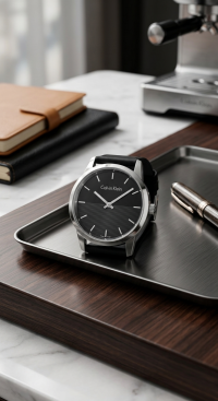 Calvin Klein Men's Minimalist Swiss Made Black Dial Watch
